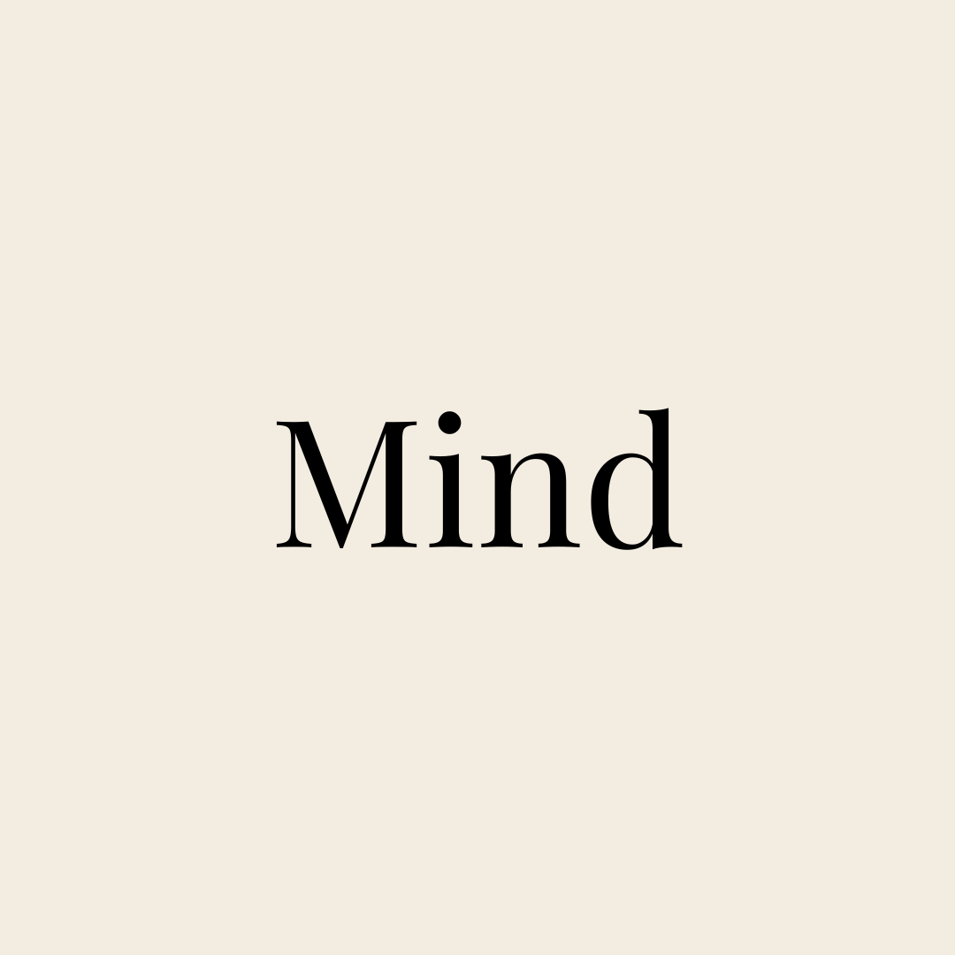 Square graphic with the word Mind representing education in wellness coaching. Describes science-based programs that support mental clarity and long-term health.